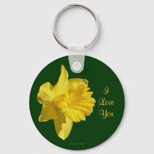 I Kärlek är du Daffodil Flower Photo Keychain Nyckelring