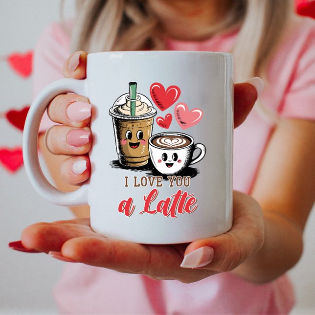 I Kärlek är du en latte, Cute Valentine Kaffemugg (Skapare uppladdad)