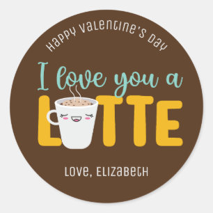 I Kärlek är du en latte-funny Pun Cute Valentine D Runt Klistermärke