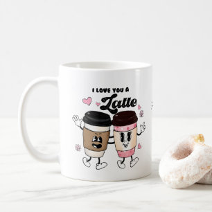 I Kärlek är du en latte Funny Romantic Valentines  Kaffemugg