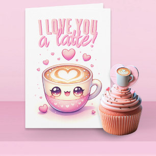 I Kärlek är du en Latte Funny Valentindag Kort
