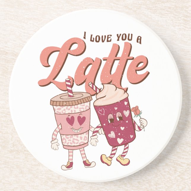 I kärlek är du en latte retro-Valentines Underlägg (Framsidan)