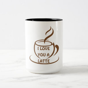I Kärlek är du en latte romantisk design Två-Tonad Mugg