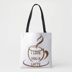 I Kärlek är du en latte romantisk design Tygkasse