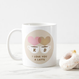 I Kärlek är du en sen Anpassningsbar Monogram In Kaffemugg