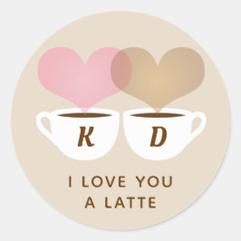 I Kärlek är du en sen Anpassningsbar Monogram Init Runt Klistermärke