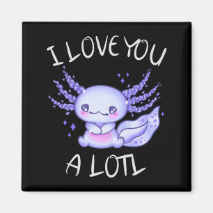 I kärlek är du en stor Axolotl i kärlek Faux Canva Magnet