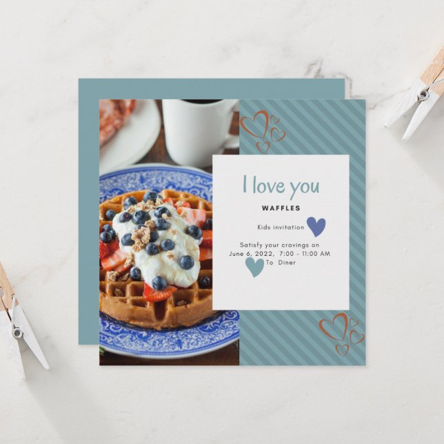 I Kärlek är du en våffel, väldigt hjärtbarn  Inbjudningar (Fram/Back In Situ)