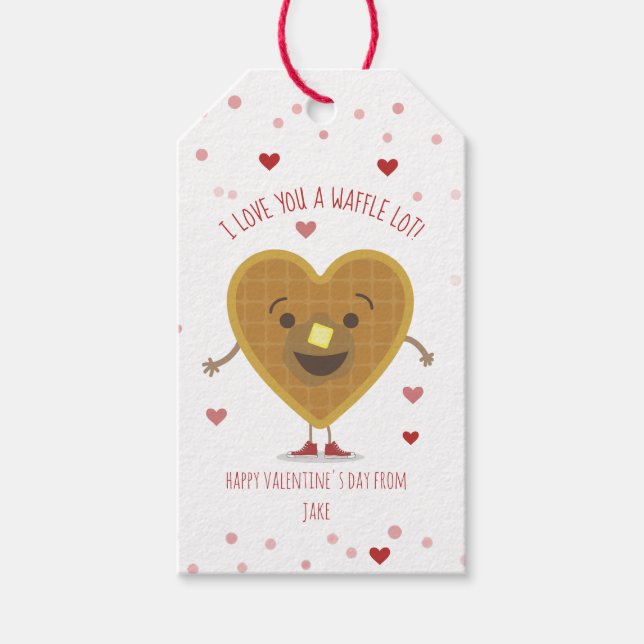 I Kärlek är du en våffle, ett stort hjärta, alla h Presentetikett (Framsidan)