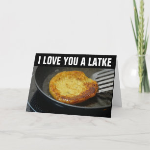 I KÄRLEK ÄR DU ETT LATKE Hanukkah-gratulationskort Kort