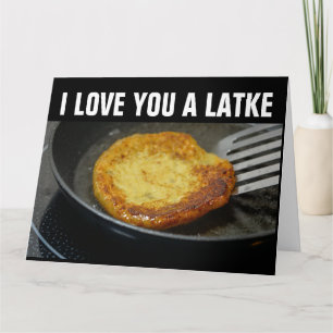 I KÄRLEK ÄR DU ETT LATKE Hanukkah-gratulationskort Kort