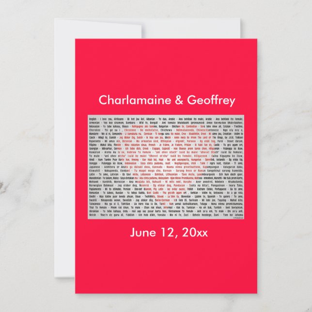 I Kärlek är du i 100 språk, mitt hjärta. Julkort (Framsida)