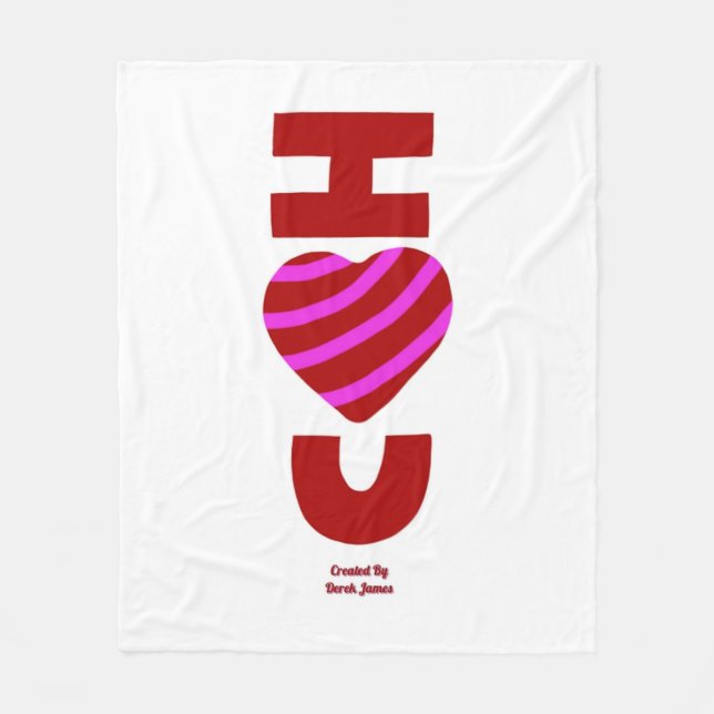 I Kärlek är du Medium Fleece Blanket (Framsidan)