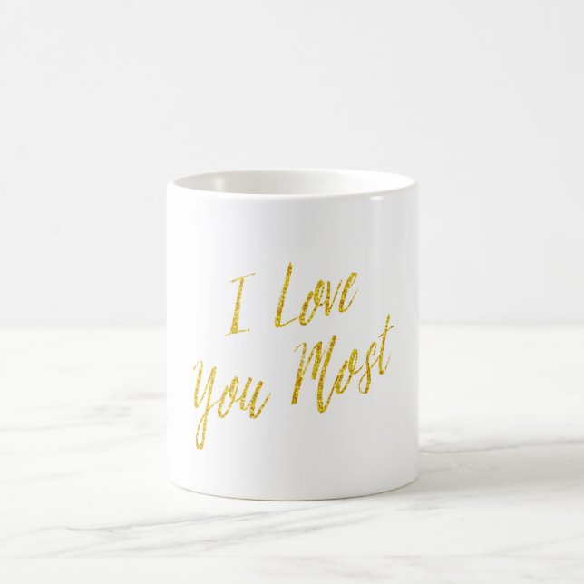 I Kärlek är du mest citerad Guld Faux Glitter Kaffemugg (Center)