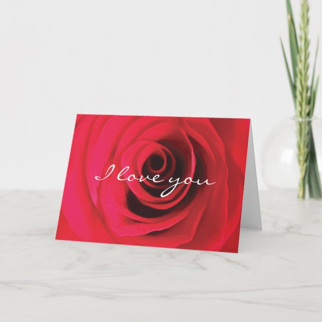 I kärlek är du röd ros valentins kort (Framsida)