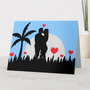 I KÄRLEK ÄR DU ROMANTISK BEACH TROPICAL CARDS KORT