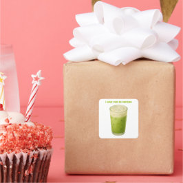 I KÄRLEK ÄR DU SÅ MATCHA, MATCHA GRÖNT TEA KÄRLEK FYRKANTIGT KLISTERMÄRKE