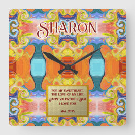 I Kärlek är du unik Abstrakt Art Deco Marble Fyrkantig Klocka