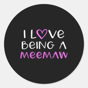 I Kärlek är en Meemaw Cute Coola Mee maw Runt Klistermärke