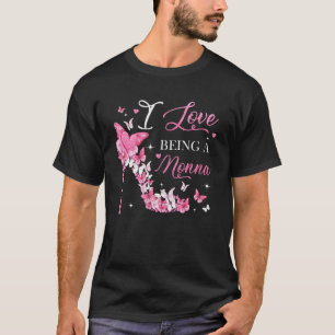 I Kärlek är Nonna High Heel Butterflies Mor T Shirt