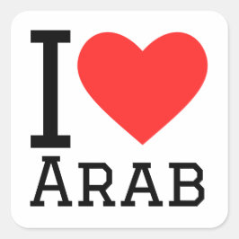 I kärlek arab fyrkantigt klistermärke
