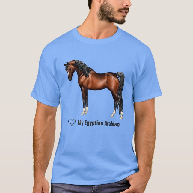 I Kärlek Arabians Mörk Bay Horse T-shirt (Framsida)