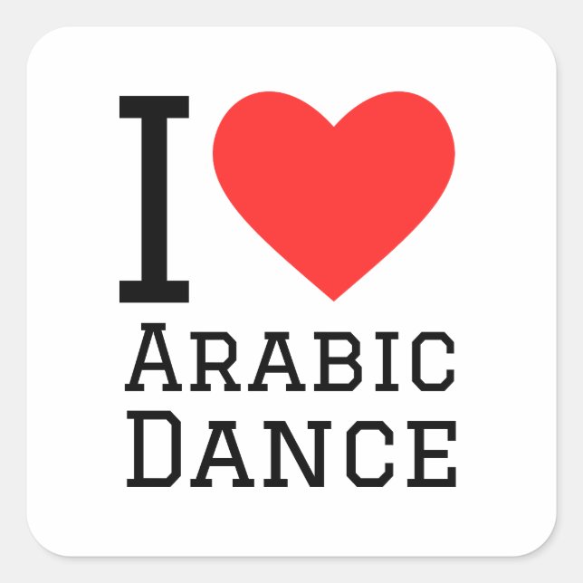 I kärlek Arabiska dans Fyrkantigt Klistermärke (Framsida)