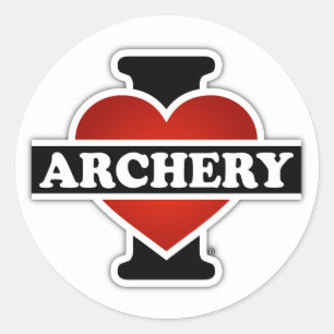 I Kärlek Archery Runt Klistermärke