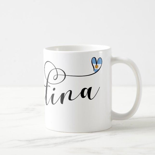 I Kärlek Argentina, argentinskt Flagga Heart Kaffemugg (Höger)
