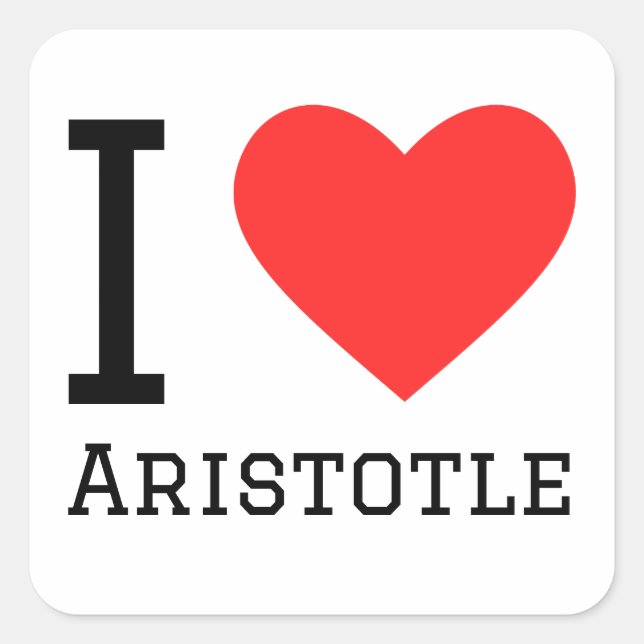 I kärlek Aristoteles Fyrkantigt Klistermärke (Framsida)