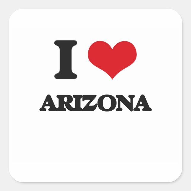 I Kärlek Arizona Fyrkantigt Klistermärke (Framsida)