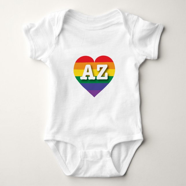 I Kärlek Arizona Rainbow Heart Tee Shirt (Framsida)