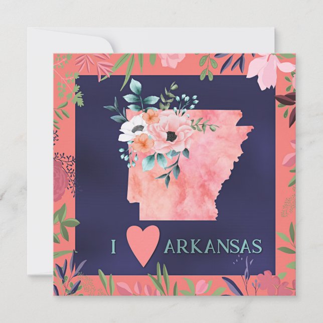 I Kärlek Arkansas, blommigt vattenfärg, (Framsida)