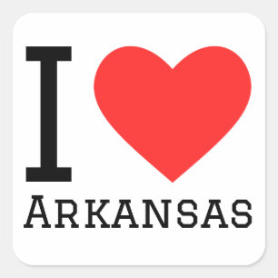 I kärlek Arkansas Fyrkantigt Klistermärke