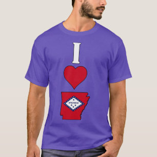 I Kärlek Arkansas Lodrät I Heart Arkansas State Fl T Shirt