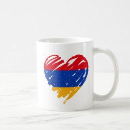 I Kärlek Armenien - Armeniska Flagga Heart Kaffemugg