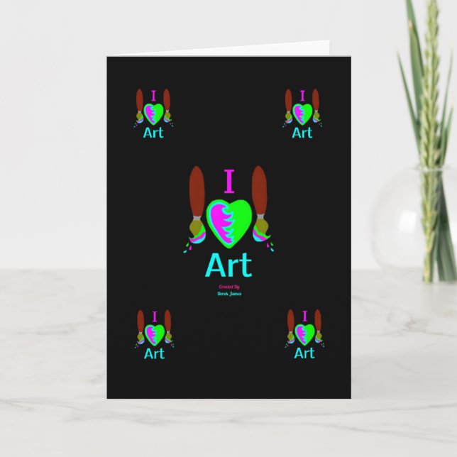 I Kärlek Art Lodrät-gratulationskort Kort (Framsida)