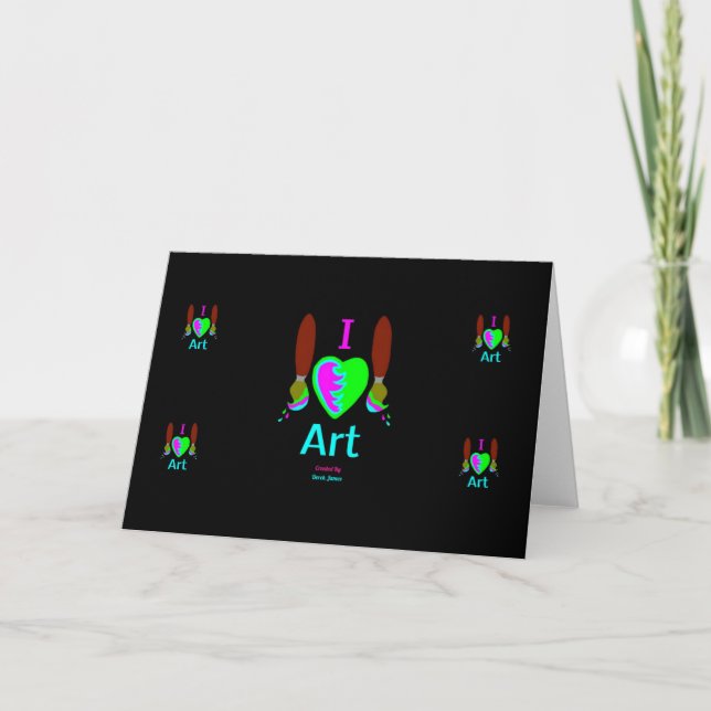I Kärlek Art Vågrät-gratulationskort Kort (Framsida)
