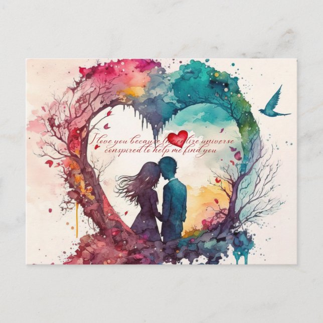 I kärlek Art valentins presentkort Helg Vykort (Framsida)