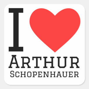 I kärlek arthur schopenhauer fyrkantigt klistermärke