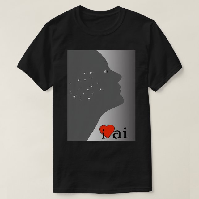 I Kärlek artificiell intelligens 1 T Shirt (Design framsida)