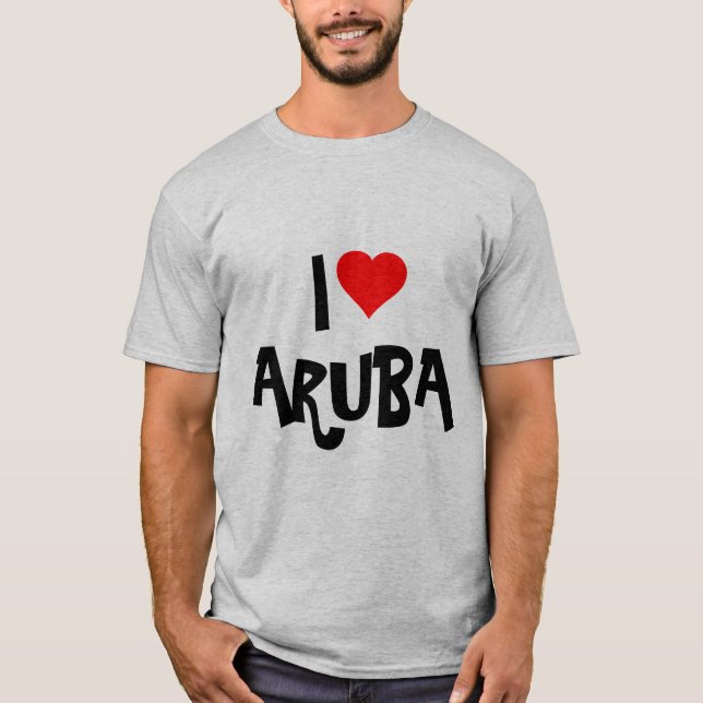 "I Kärlek Aruba" Anpassad design T-shirt (Framsida)
