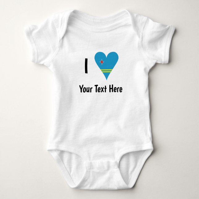I Kärlek (Aruba Heart Flagga) Personlig T Shirt (Framsida)