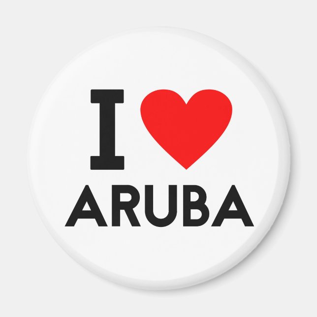 i kärlek Aruba land nationssymboltext Magnet (Framsidan)