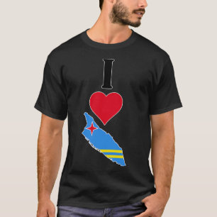 I Kärlek Aruba Lodrät I Heart Aruba Land Flagga M T Shirt
