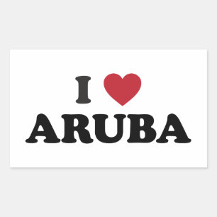 I Kärlek Aruba Rektangulärt Klistermärke