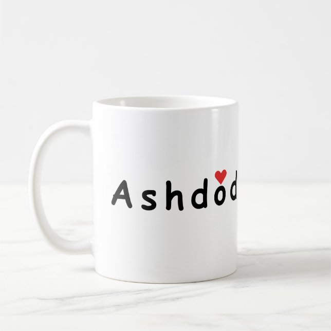 I kärlek Ashdod Israel Kaffemugg (Vänster)