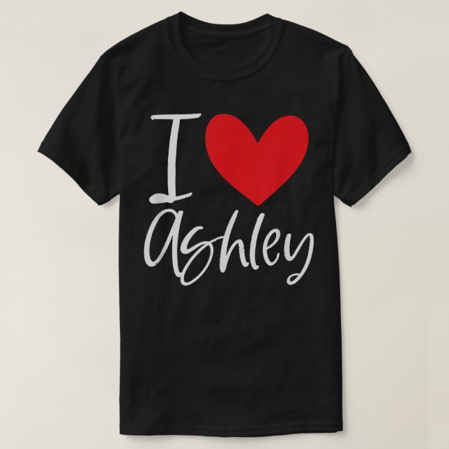 I Kärlek Ashley Namn Personlig Girl Woman BFF Fri T Shirt (Design framsida)