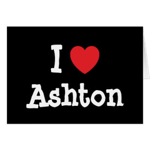 I kärlek Ashton hjärta T-Shirt Hälsningskort