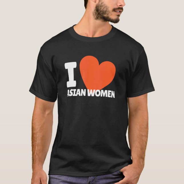 I Kärlek Asian Women Hjärtar Asia Women T Shirt (Framsida)